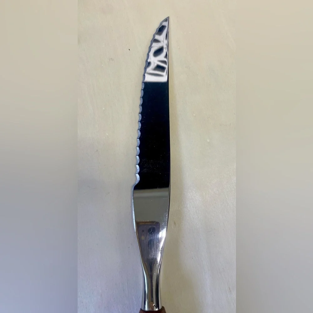 Vintage Town & Country Fleetwood Design Stainless‎ Blade Teak Handle 2 Piece Set